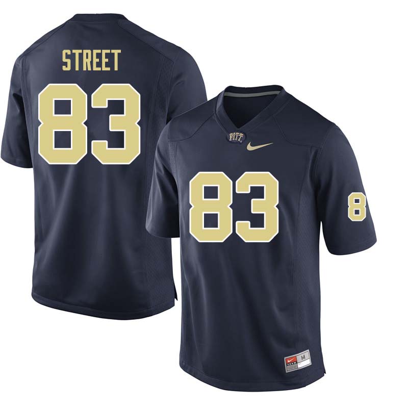 Men #83 Darian Street Pittsburgh Panthers College Football Jerseys Sale-Navy